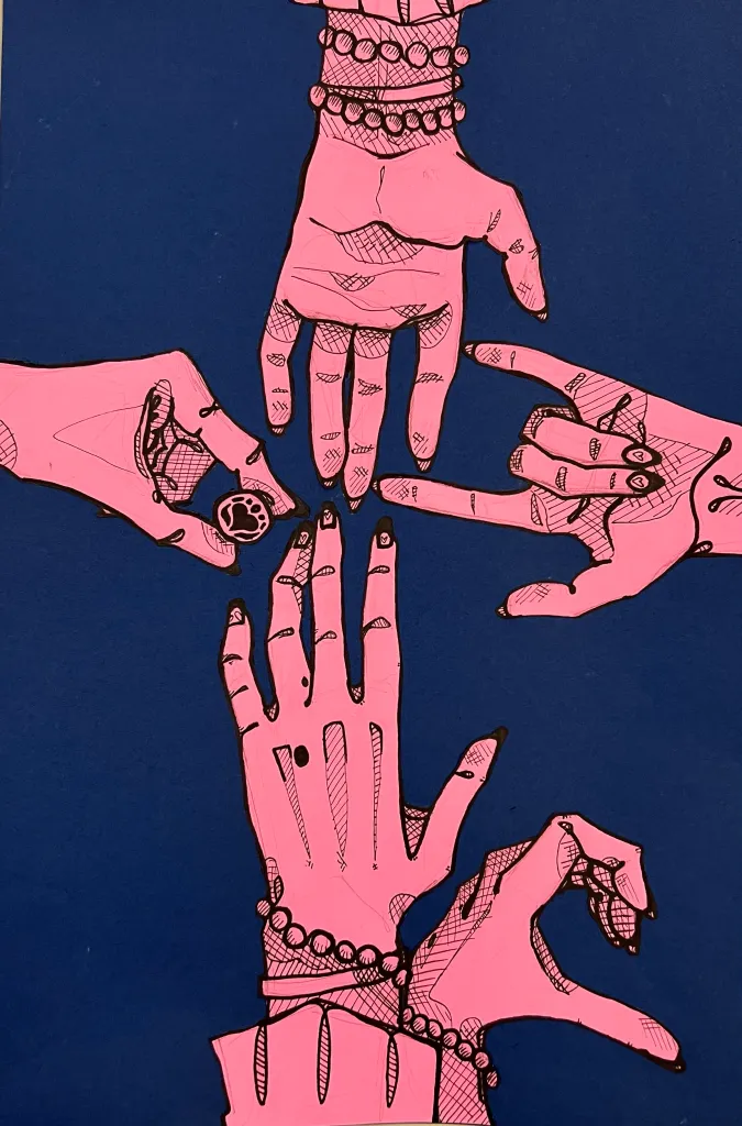 hand contour drawing