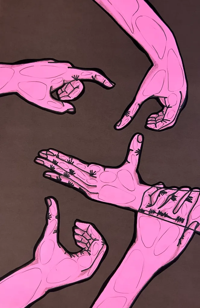 hand contour drawing