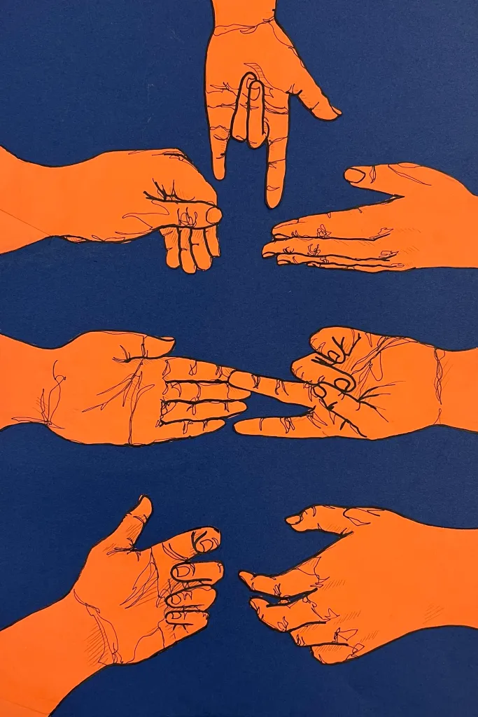 hand contour drawing