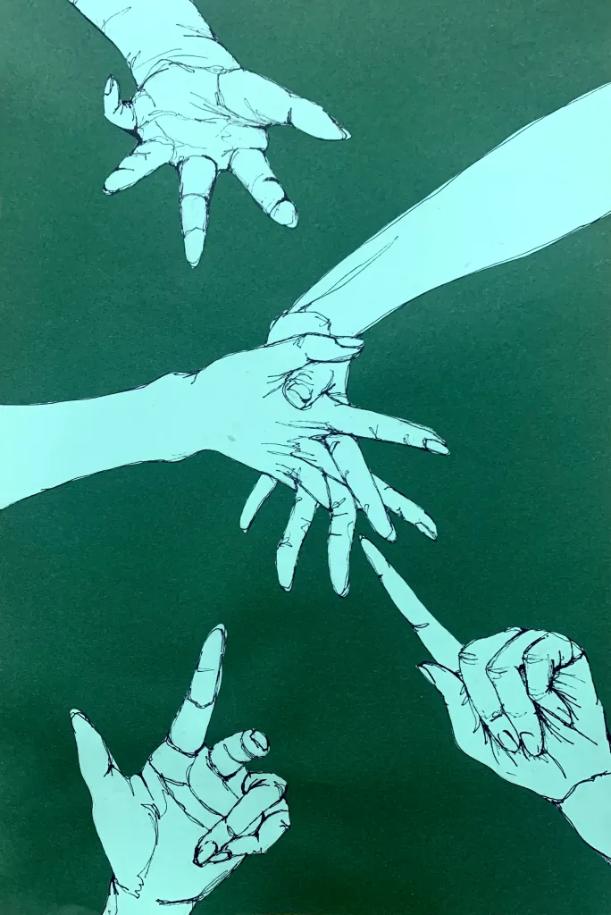 hand contour drawing