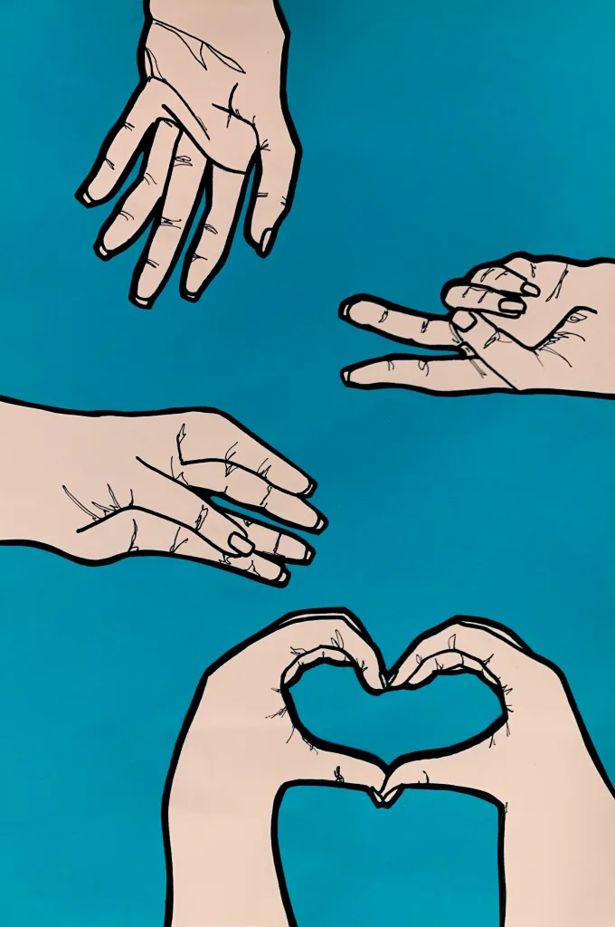 hand contour drawing