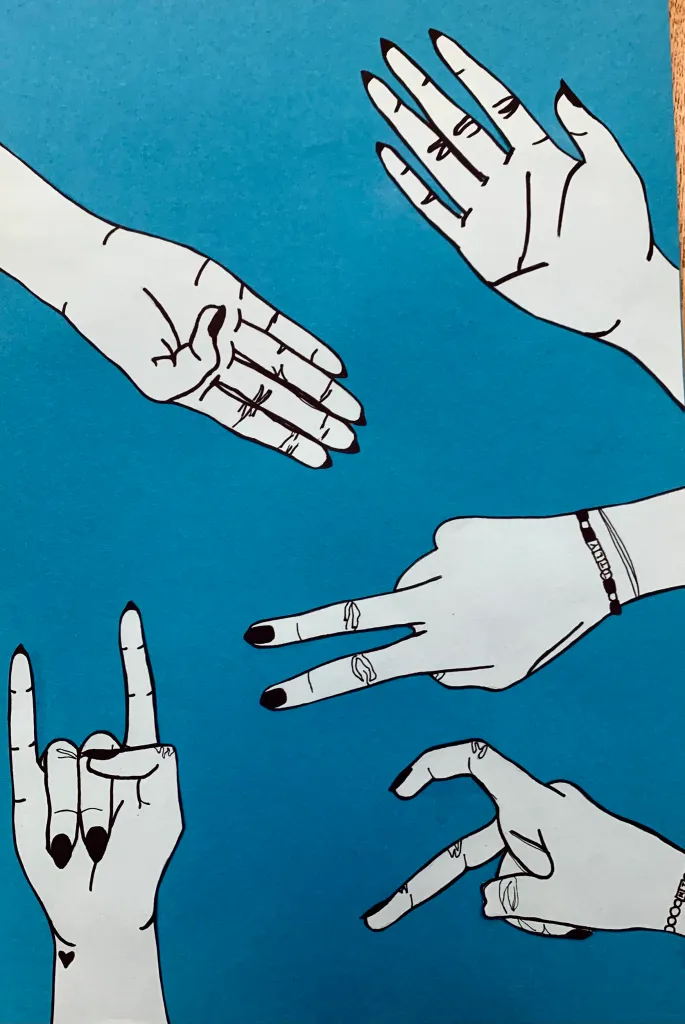 hand contour drawing