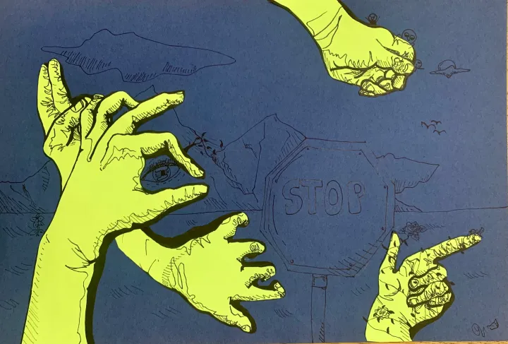 hand contour drawing