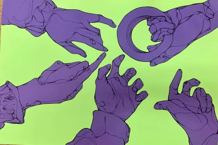 hand contour drawing