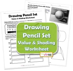 Drawing Pencil Set Value Shading Worksheet