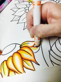 Van Gogh Marker Bleeding Sunflower art lesson