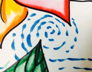Van Gogh Marker Bleeding Sunflower art lesson