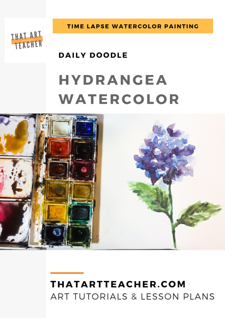 This time lapse painting shows how a few colors and repeated petal shapes create a simple hydrangea.