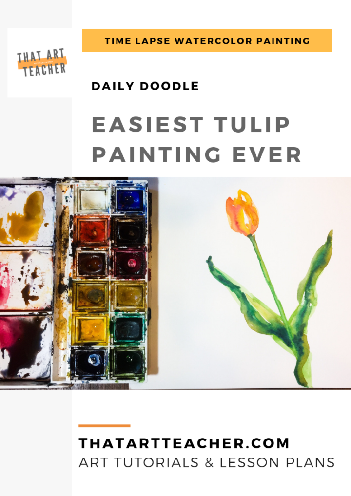 Learn how to paint the easiest tulip ever using simple colors and shapes with this watercolor time lapse tutorial!