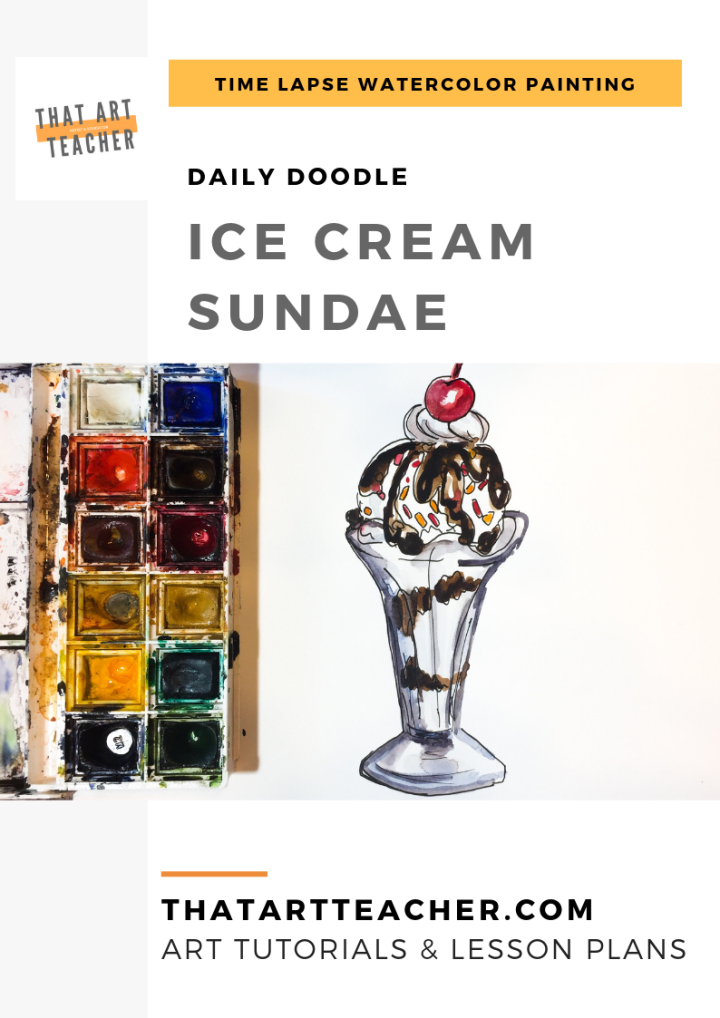 Learn how to paint a chocolate sundae using simple colors and shapes with this watercolor time lapse tutorial!