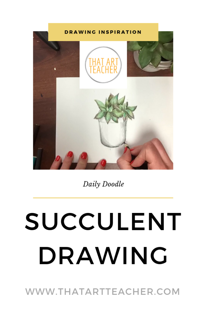 Find daily drawing inspiration with these quick drawings. Succulents are fun and simple to draw, all you need are colored pencils!