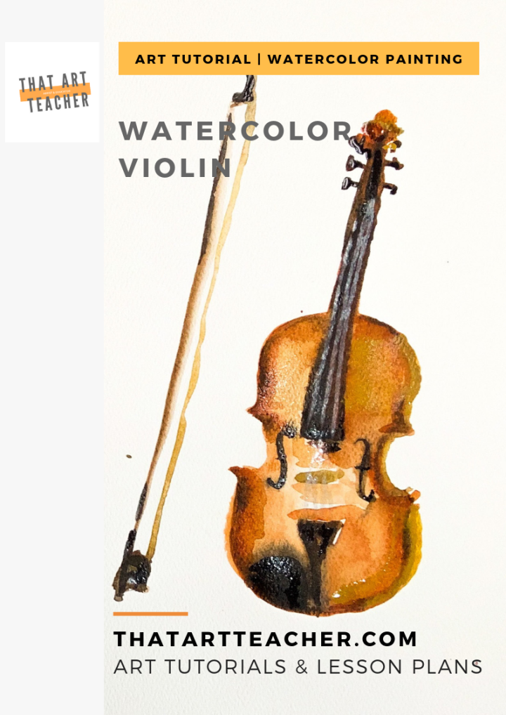 This full length tutorial will teach you how to layer burnt sienna and umber to create a violin painting with just enough details!
