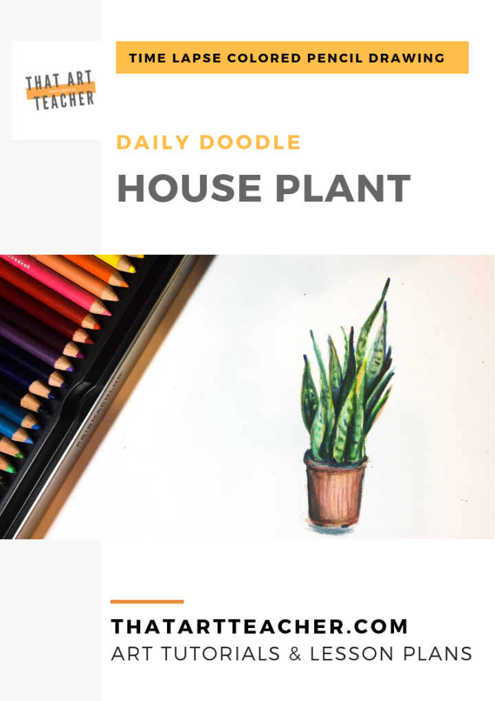 Learn how to blend colored pencils to create a vibrant house plant drawing!