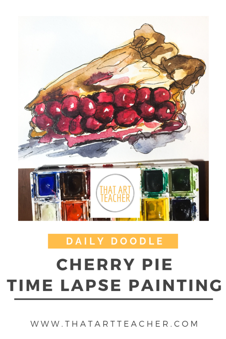 Learn how to use watercolor to make a delicious cherry pie!
