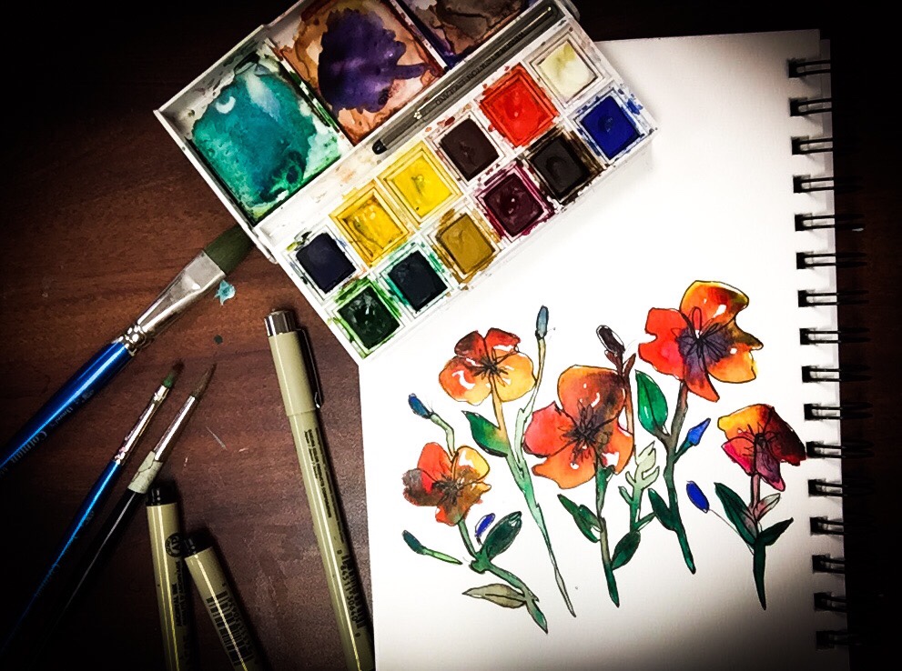 Featured: Daily Doodle: Watercolor Flowers (again!)