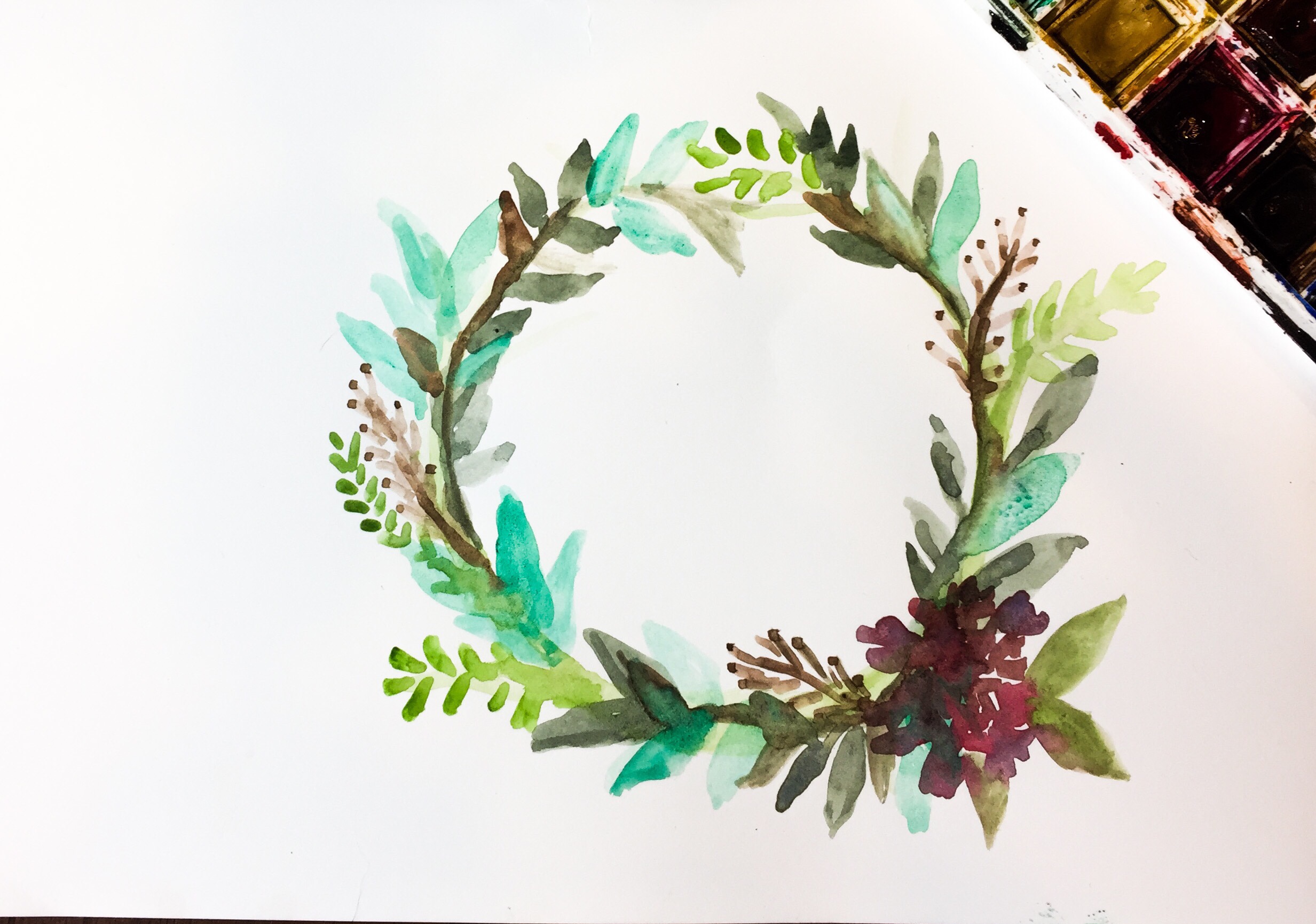 Featured: Daily Doodle | Watercolor Wreath