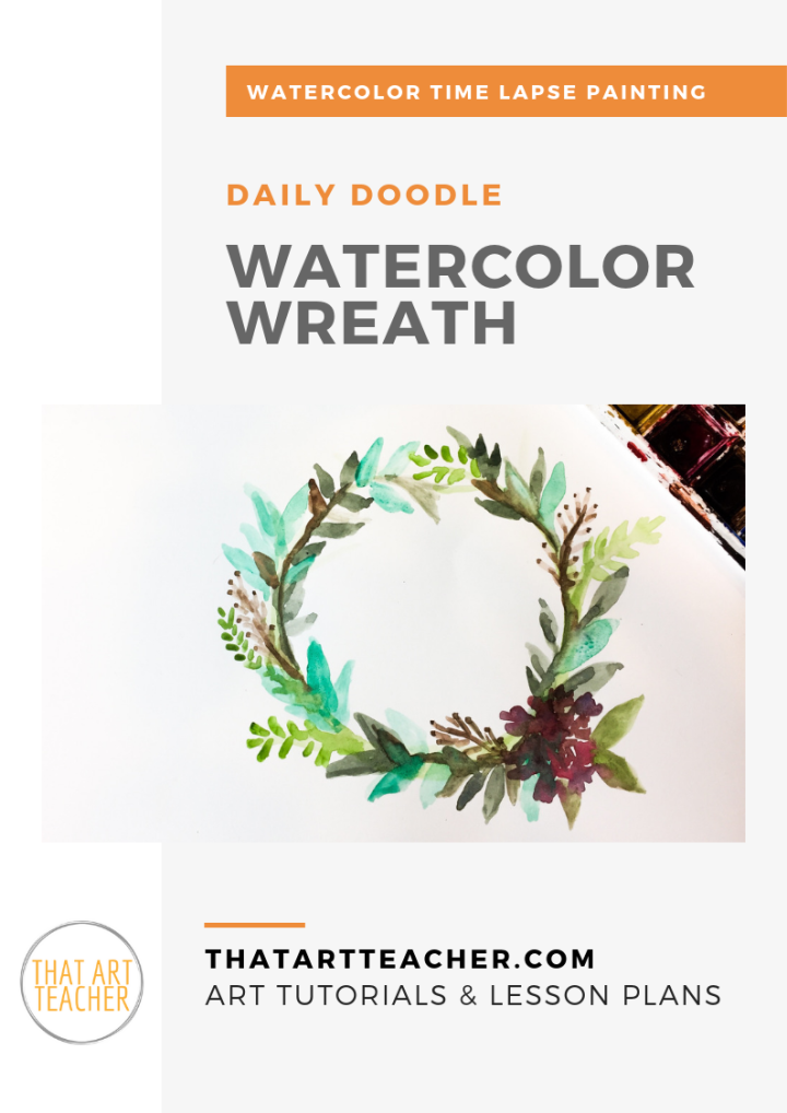 Learn how to paint a wreath with this watercolor time lapse tutorial!