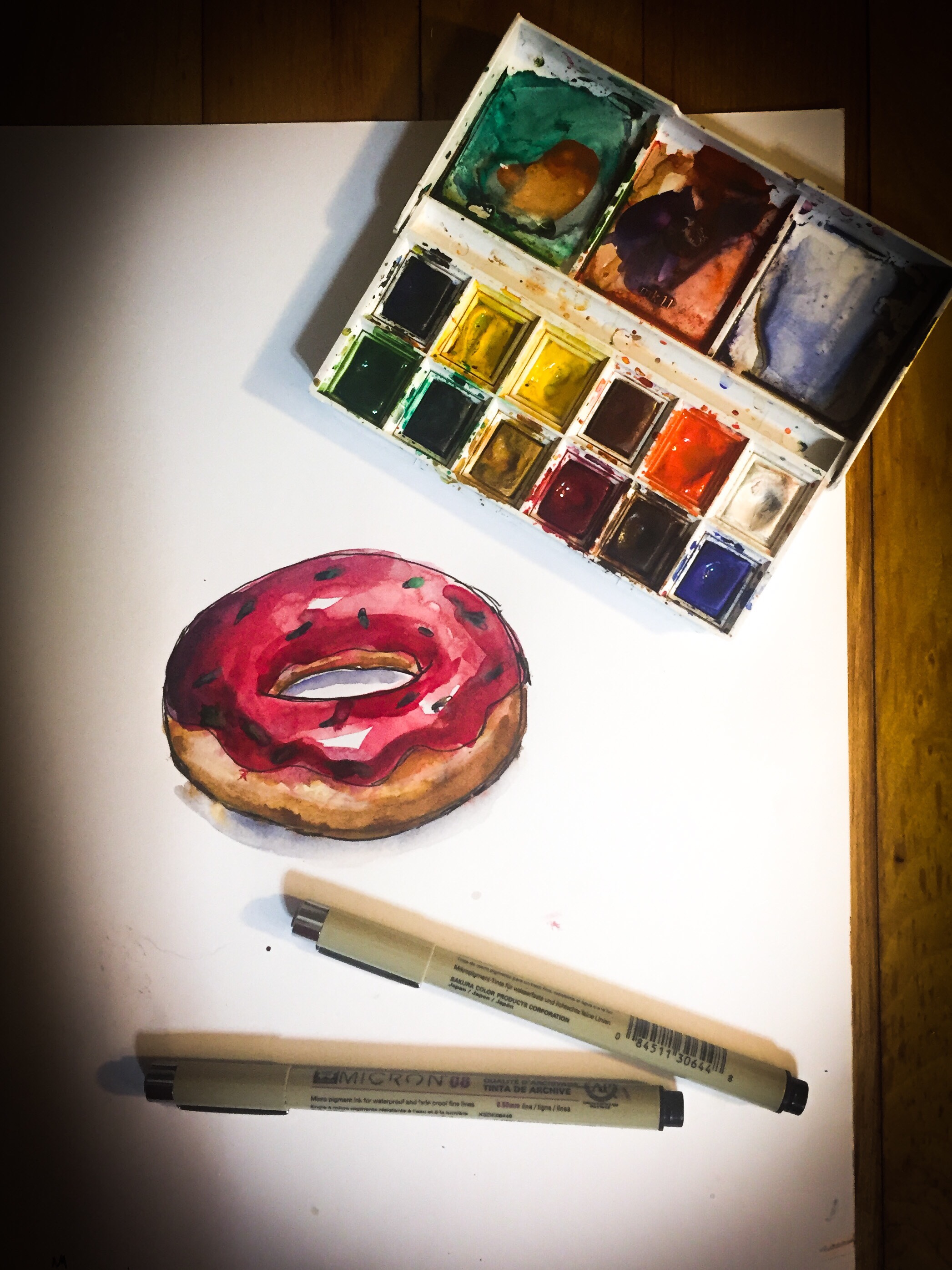 Featured: Daily Doodle: Time Lapse Pink Donut Painting