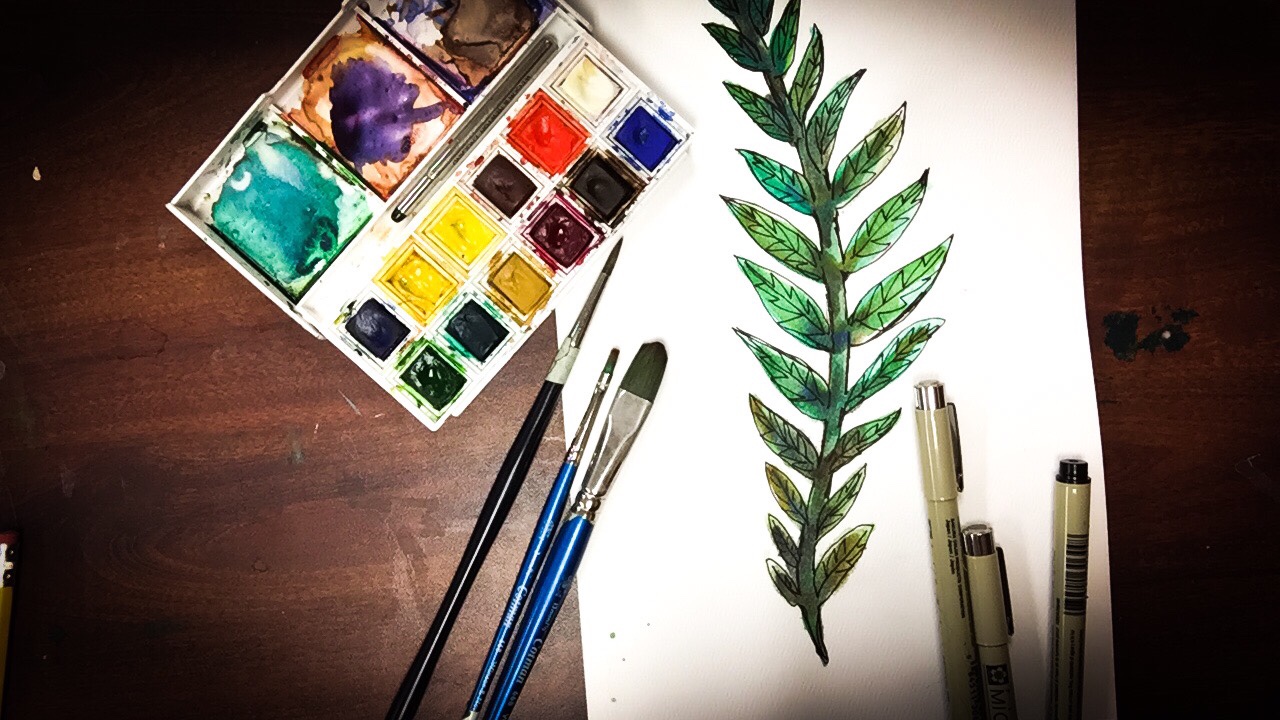 Featured: Daily Doodle: Fern Watercolor Painting