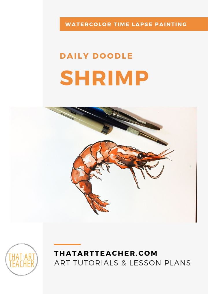 Learn how paint to a vibrant shrimp using simple layers of colors with this watercolor time lapse tutorial!