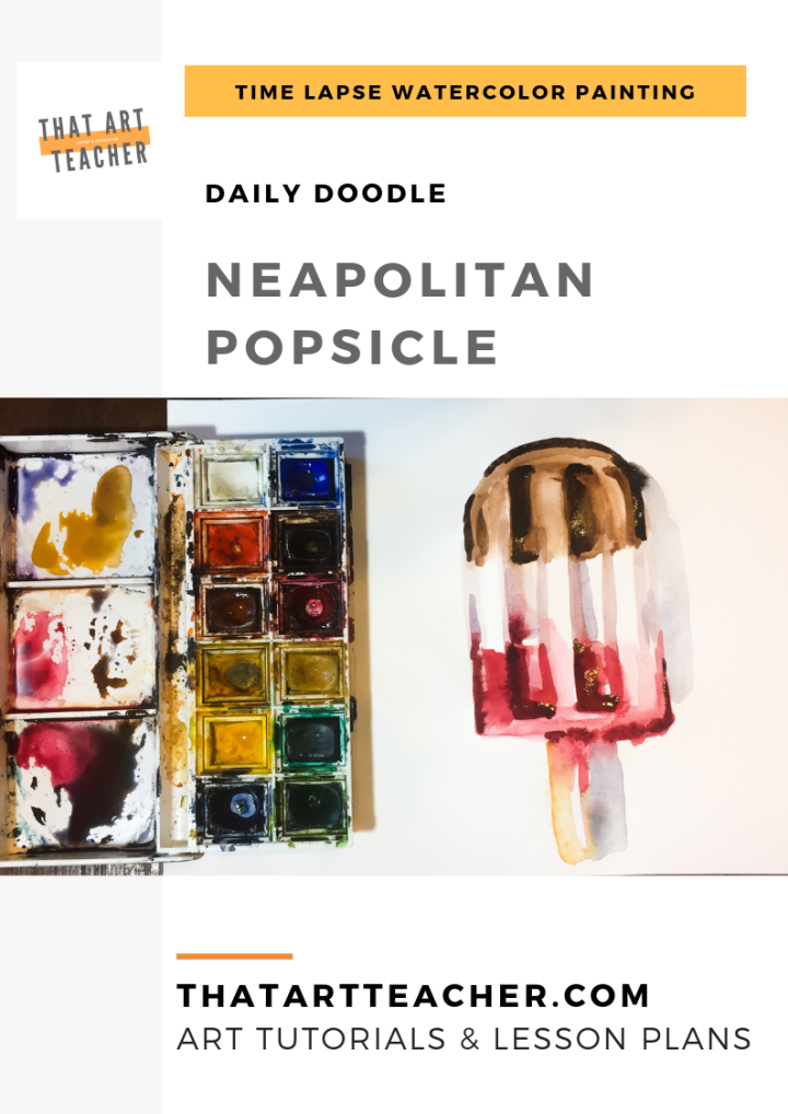 This time lapse watercolor popsicle painting uses a value range from three main colors and flavors.