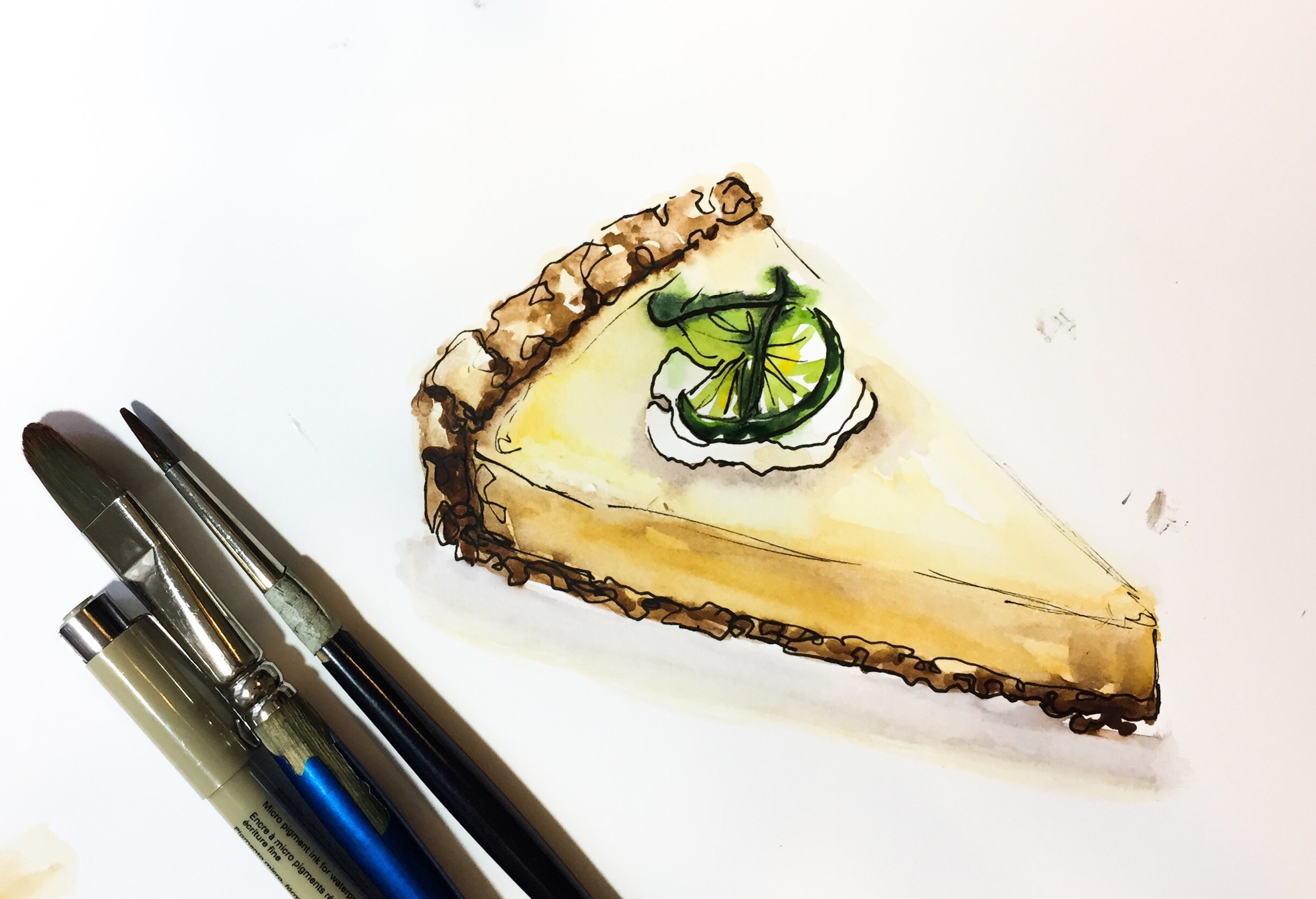 Featured: Daily Doodle | Key Lime Pie Watercolor