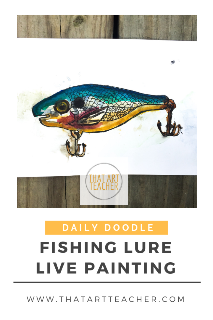Learn how to paint a vibrant fishing lure with this live time lapse watercolor painting with Micron pen finishing touches! 