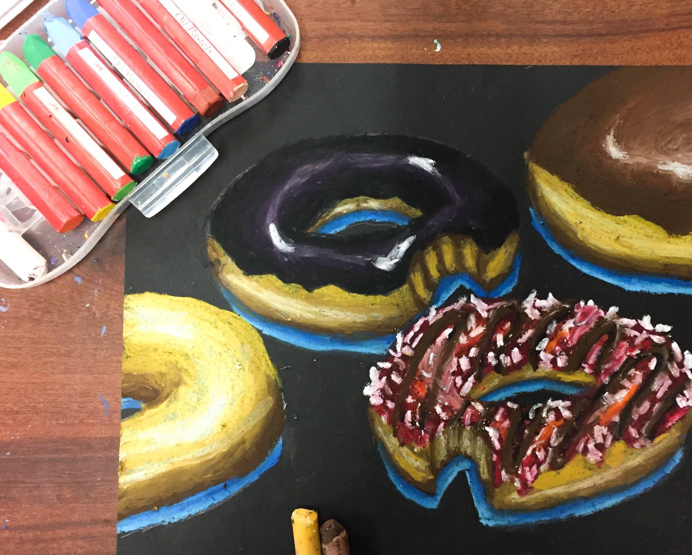Featured: Drawing Tutorial: Plain Donut with Oil Pastels