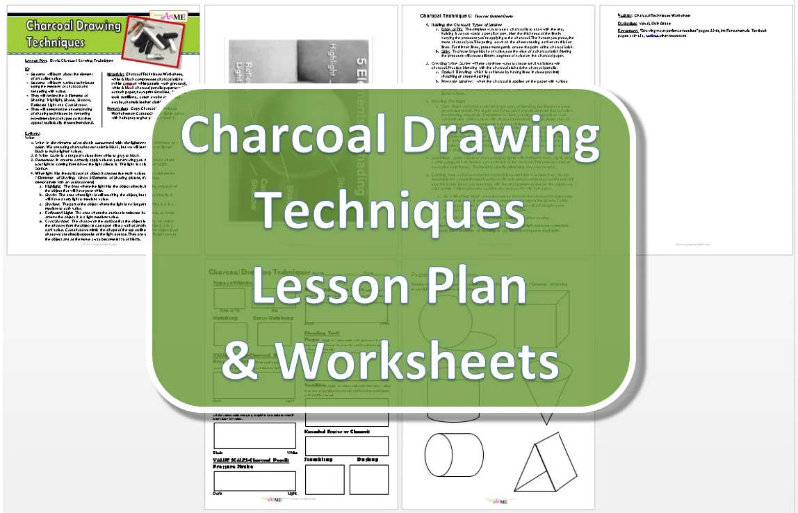 Featured: Charcoal Drawing Techniques Lesson Plan & Worksheet