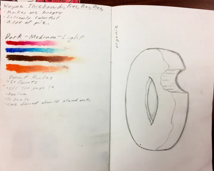 Donut Artwork: Student Sketchbook