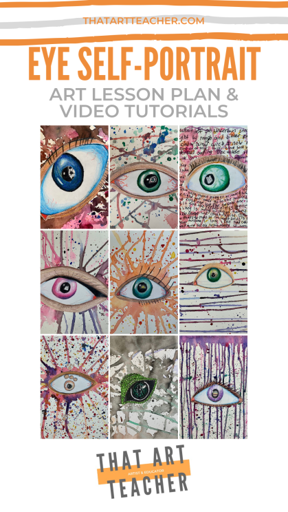 Eye Self Portrait Colored Pencil Art Lesson