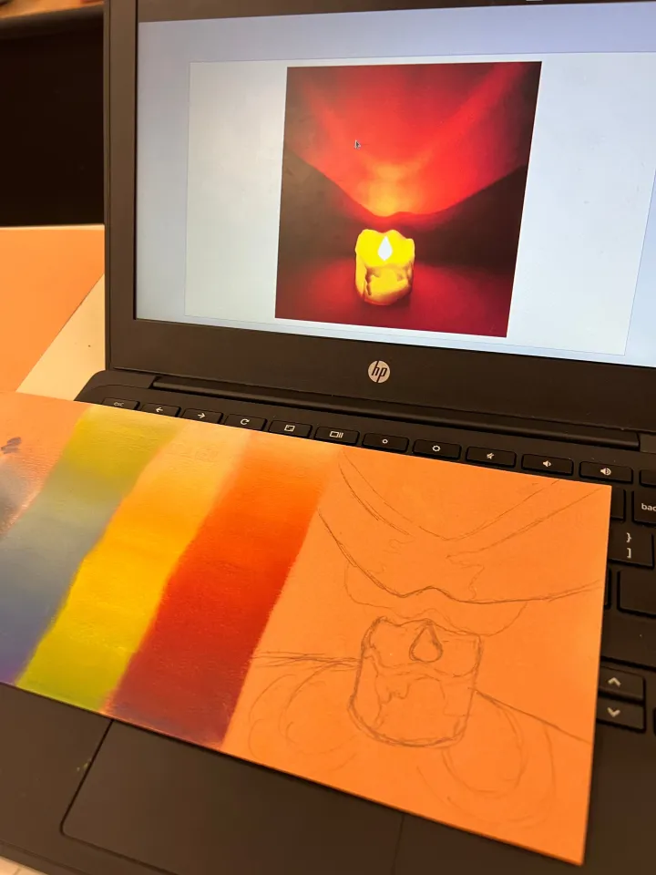chalk pastel candle