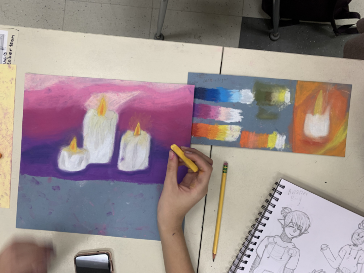 chalk pastel candle