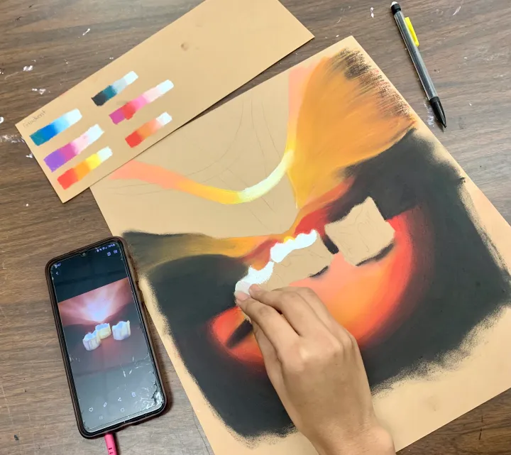 chalk pastel candle