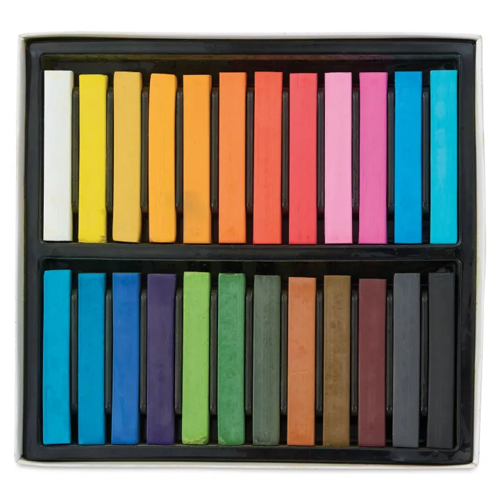 Sargent Art Square Chalk Pastels - Assorted Colors, Set of 24