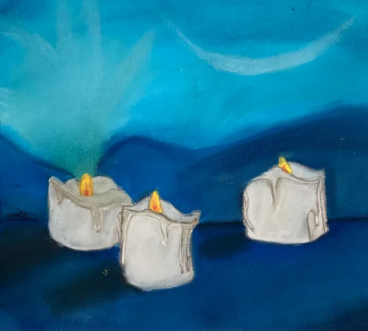 chalk pastel candle artwork