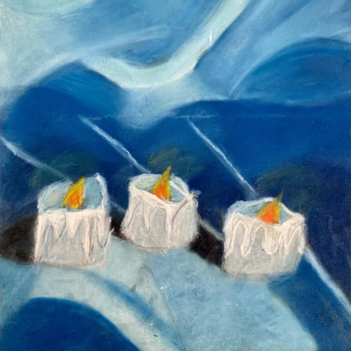 chalk pastel candle artwork
