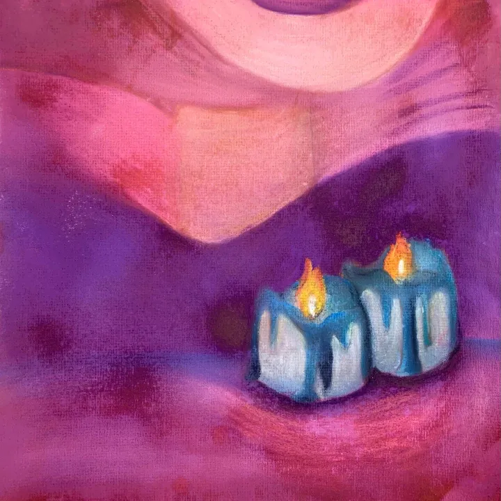chalk pastel candle artwork