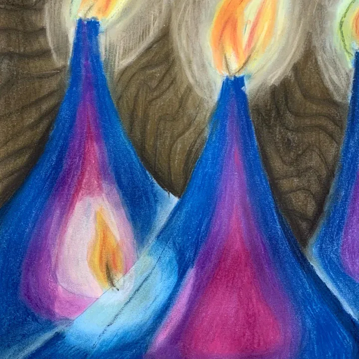 chalk pastel candle artwork