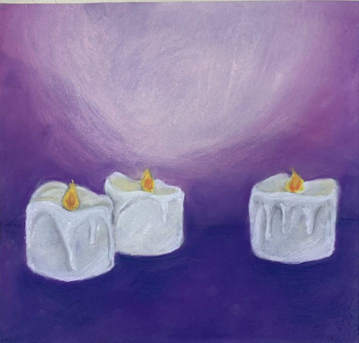 chalk pastel candle artwork