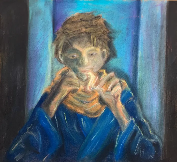 chalk pastel candle artwork