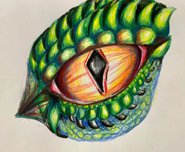 How to Draw a Dragon Eye with Colored Pencil