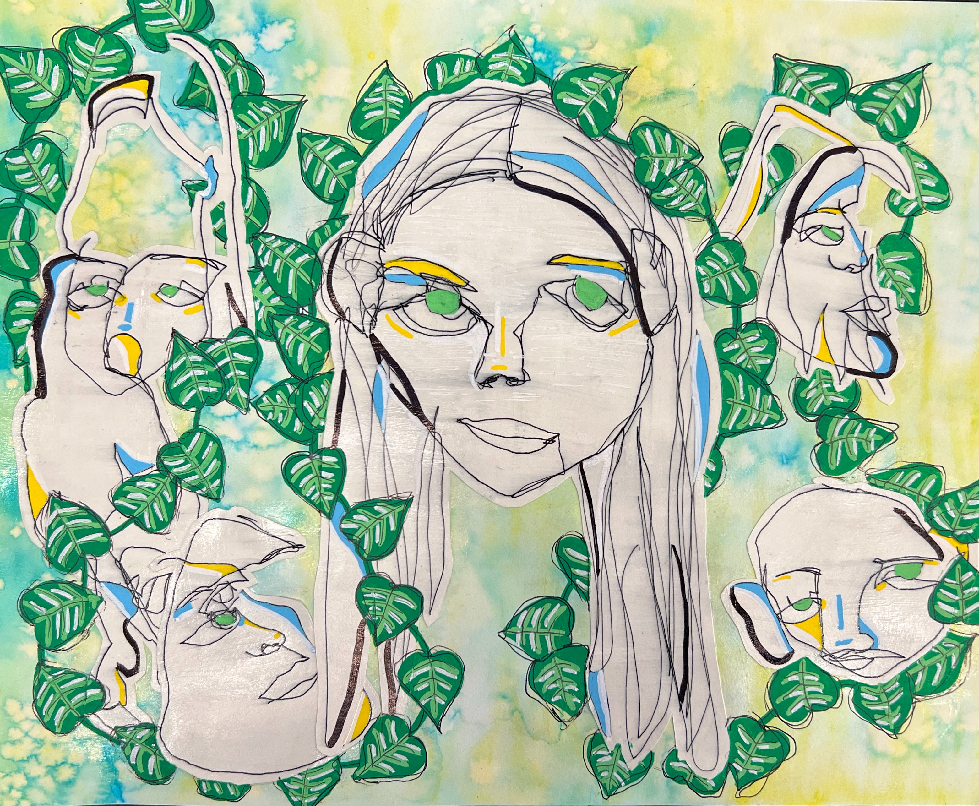 Featured: Mixed Media Contour Portraits
