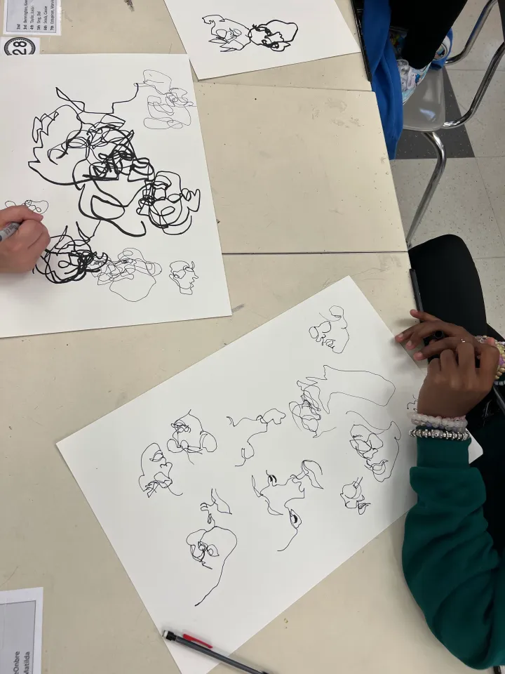 blind contour drawings