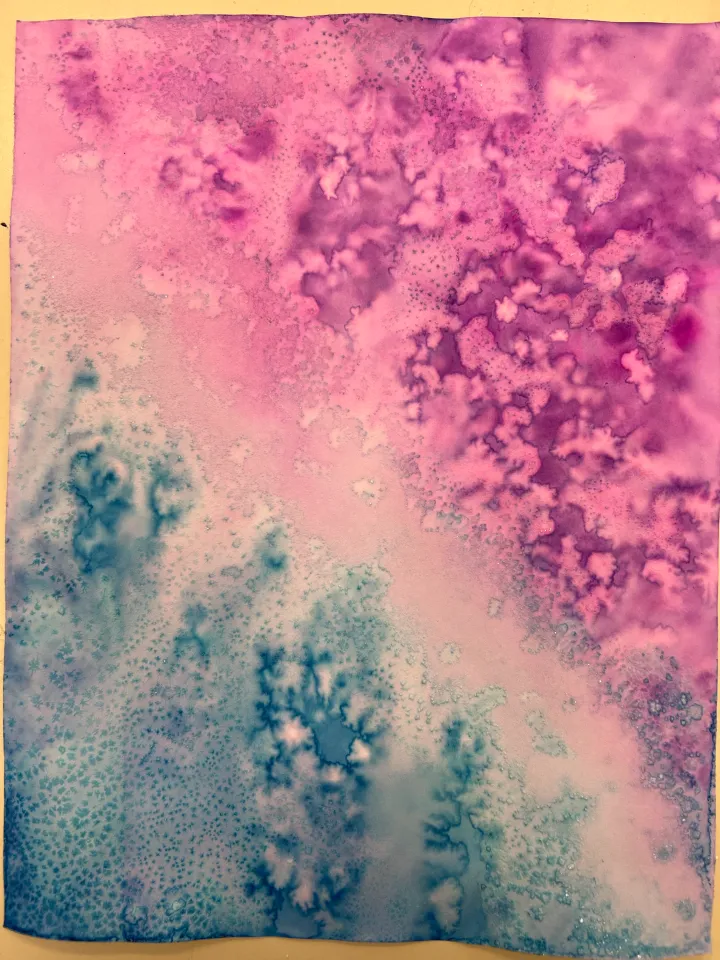 watercolor and salt background