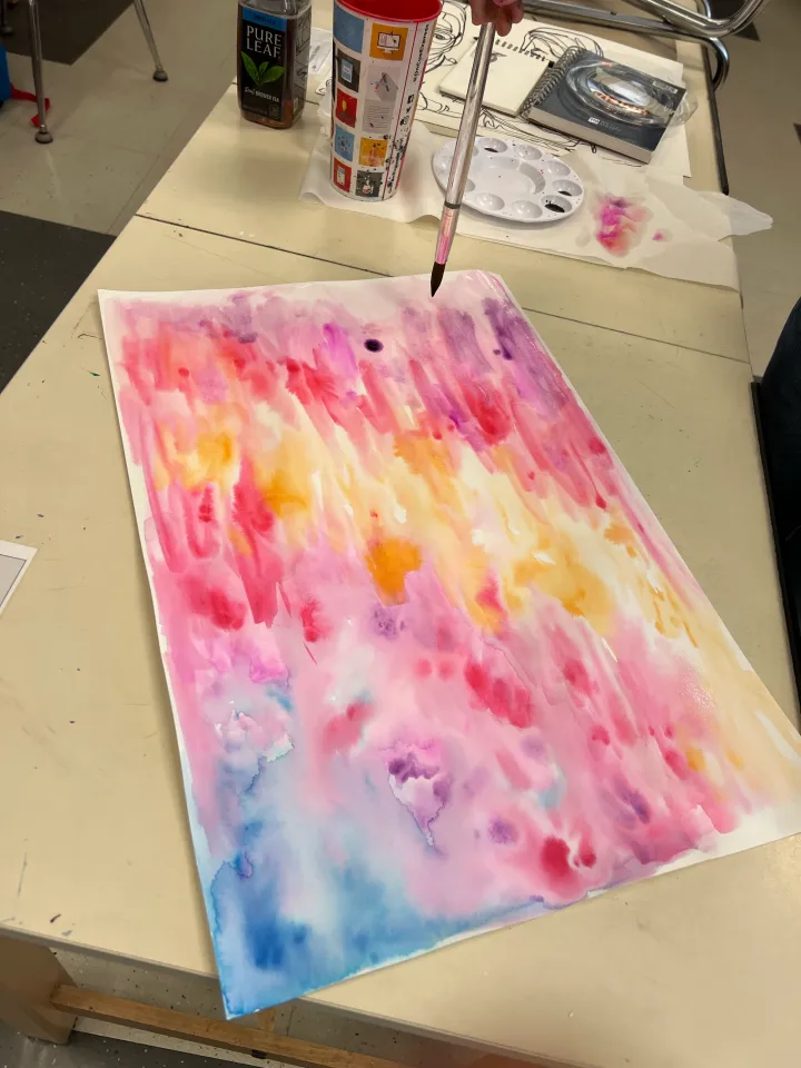 watercolor and salt background
