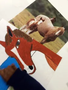 Horse Portrait Oil Pastel Art Lesson