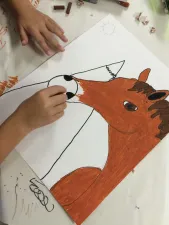 Horse Portrait Oil Pastel Drawing Art Lesson