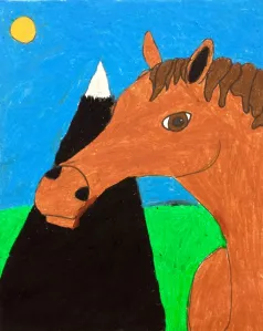 Horse Portrait Oil Pastel Art Lesson