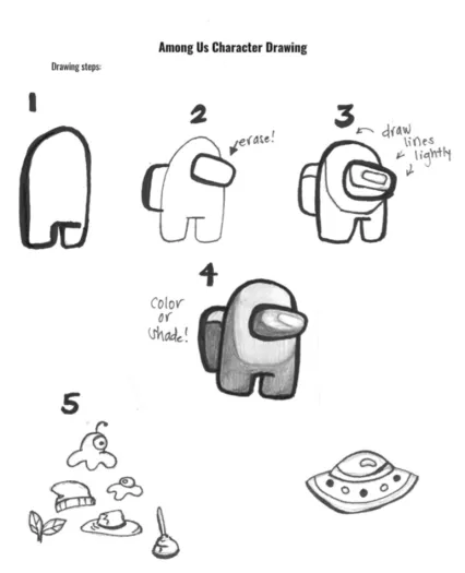 Among Us Character Drawing Step by Step